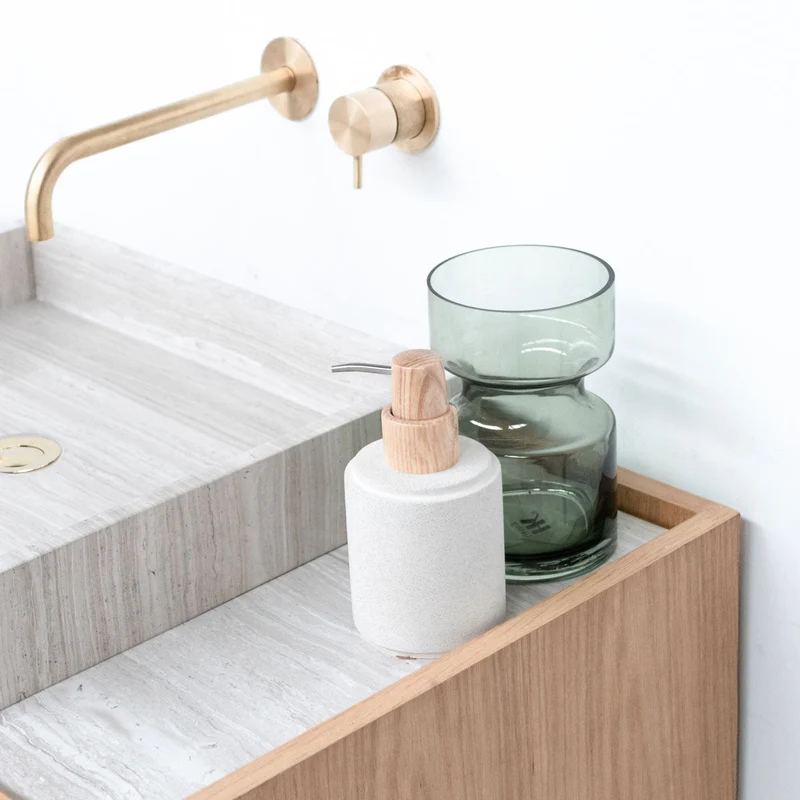 Mueble de baño Felix - Roble - Lavabo Mármol Beige - George I - (84 cm)