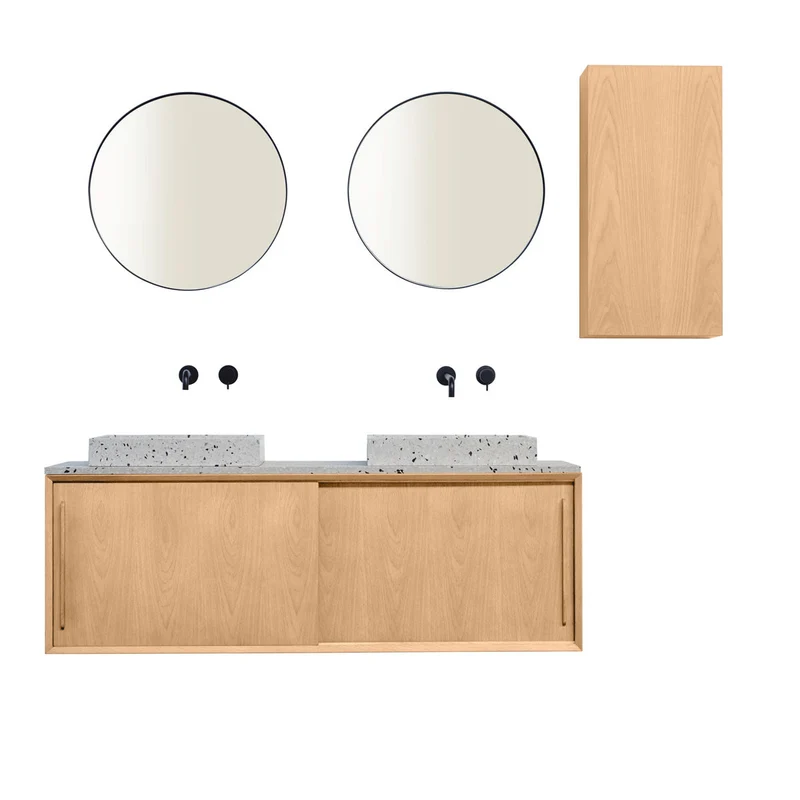 Mobiliario de baño Terrazo - Lavabo George I - Roble (150 cm) - Nestor