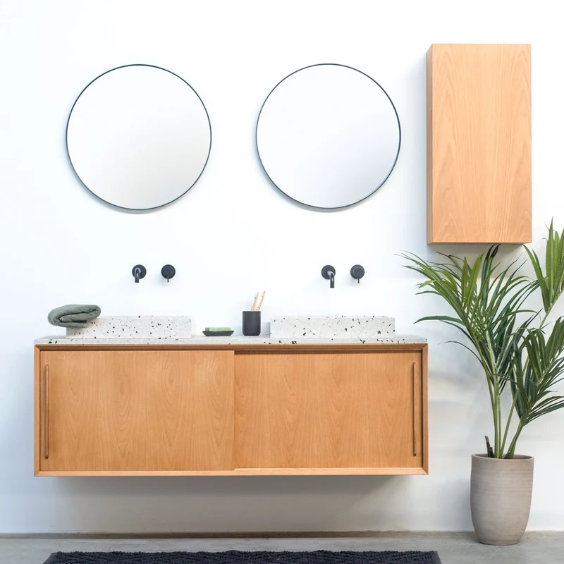 Mobiliario de baño Terrazo - Lavabo George I - Roble (150 cm) - Nestor