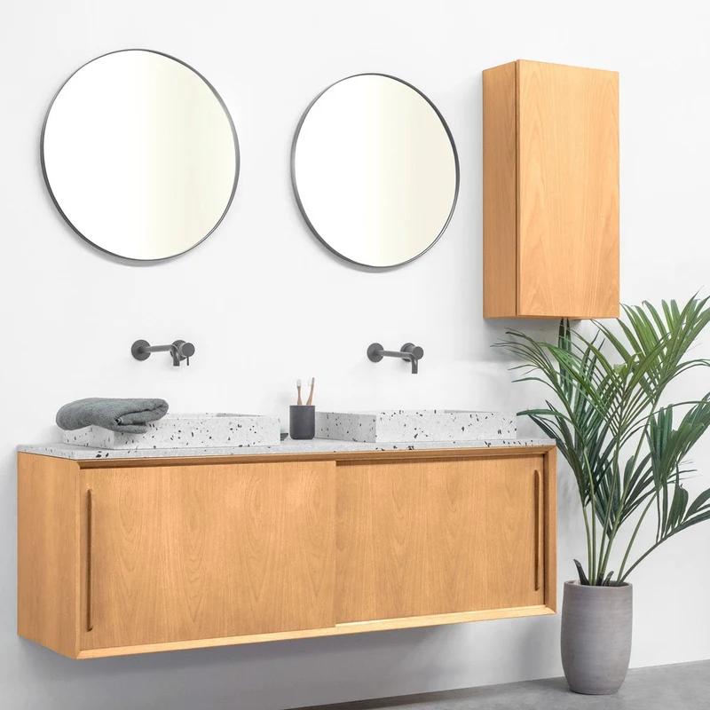 Mobiliario de baño Terrazo - Lavabo George I - Roble (150 cm) - Nestor