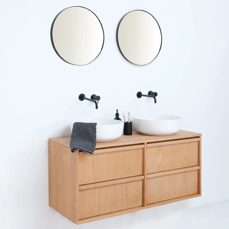 Mueble de baño de roble de 120 cm - Alexis II
