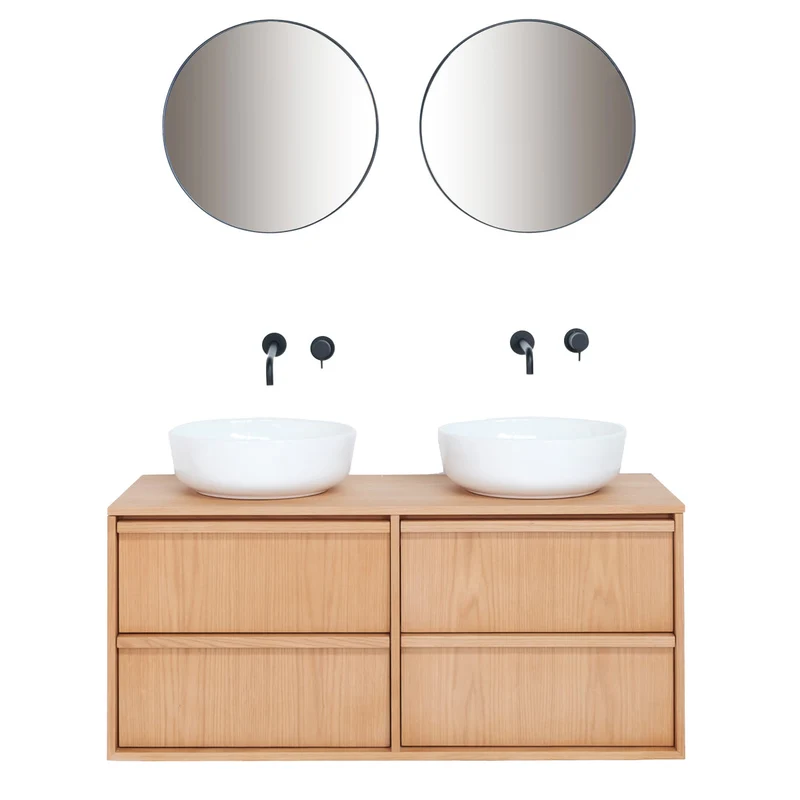 Mueble de baño de roble de 120 cm - Alexis II