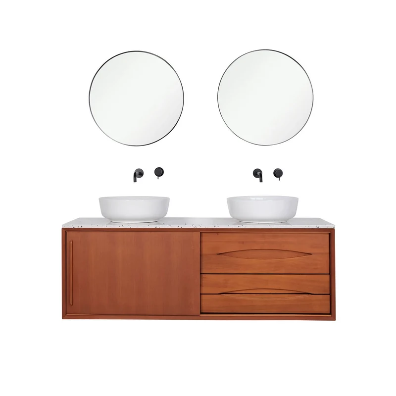 Mueble de baño Bill Teca - Placa superior de terrazo - Alexis II