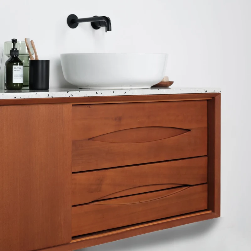 Mueble de baño Bill Teca - Placa superior de terrazo - Alexis II
