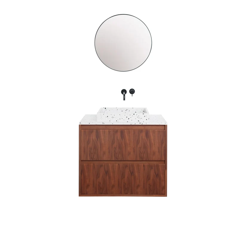 Mueble de baño Terrazzo Ann - Mueble Nogal - 80cm