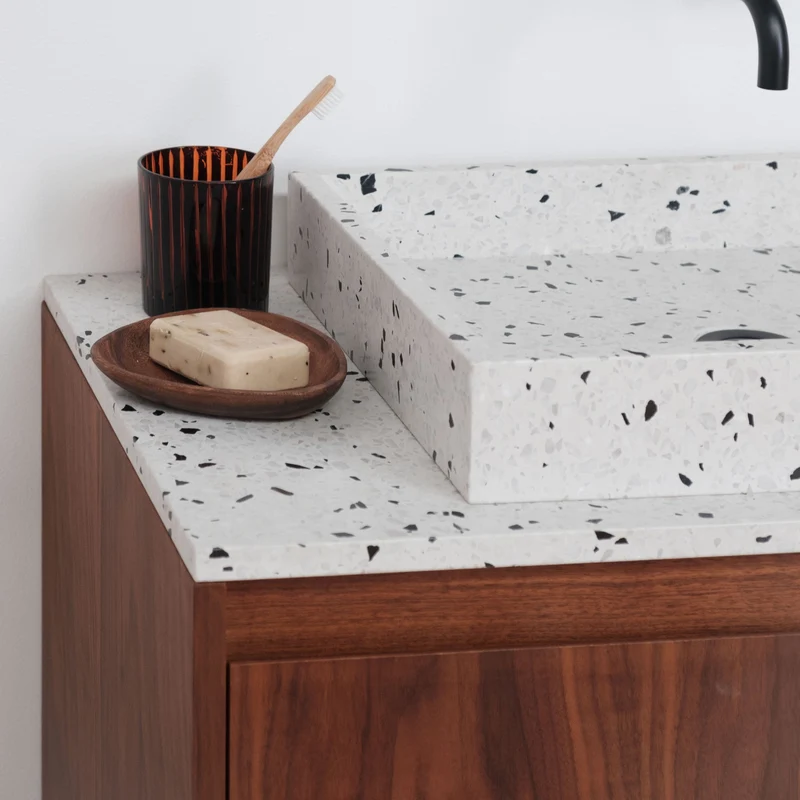 Mueble de baño Terrazzo Ann - Mueble Nogal - 80cm