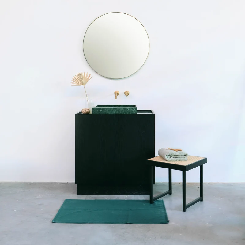 Mobiliario de baño - Mármol verde - Lavabo George - Roble negro - (84 cm) - Felix