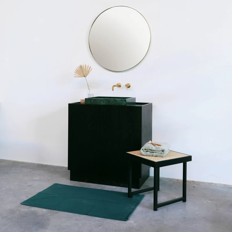Mobiliario de baño - Mármol verde - Lavabo George - Roble negro - (84 cm) - Felix