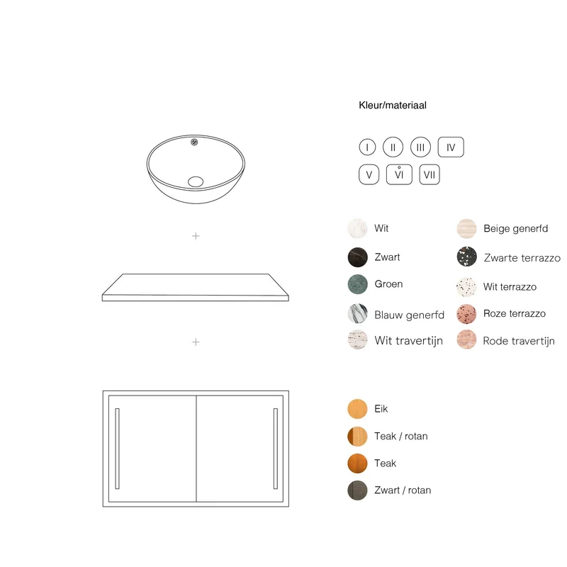 Mueble de baño madera - Mármol Blanco - Lavabo Alexis V - Roble (80 cm) - Nestor