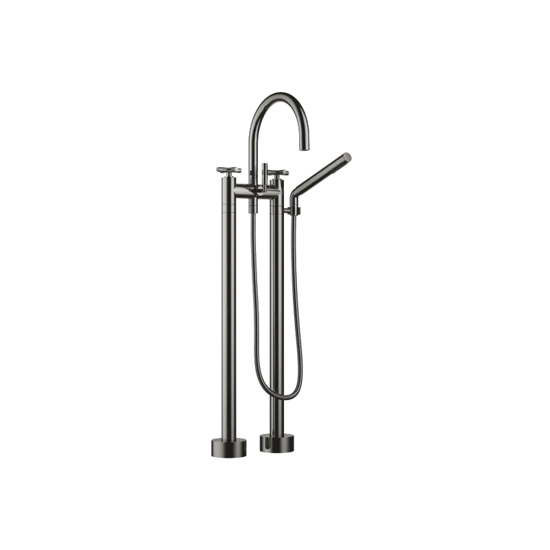 Grifo de bañera con batería de dos orificios para montaje exento con juego de ducha de mano TARA