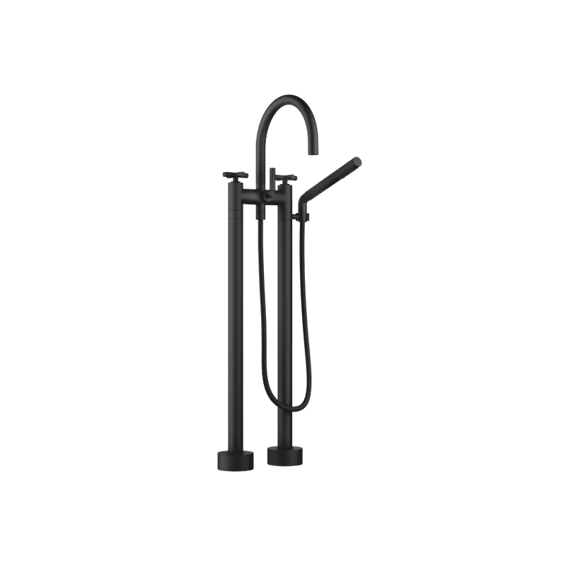 Grifo de bañera con batería de dos orificios para montaje exento con juego de ducha de mano TARA