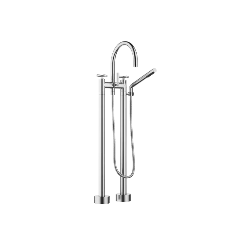 Grifo de bañera con batería de dos orificios para montaje exento con juego de ducha de mano TARA