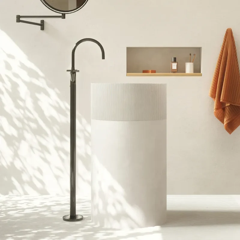 Grifo de lavabo bimando de lavabo en columna sin válvula TARA