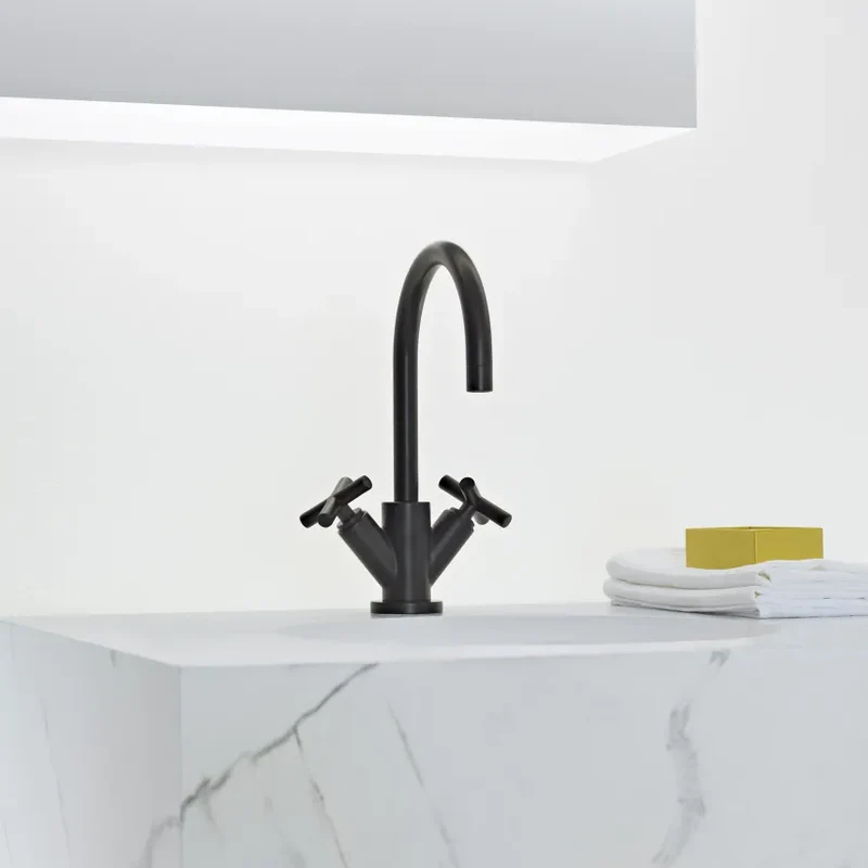 Grifo de lavabo bimando con válvula automática TARA