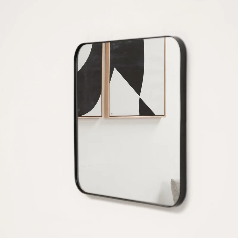 Espejo cuadrado - 50×50cm - Negro - Mate