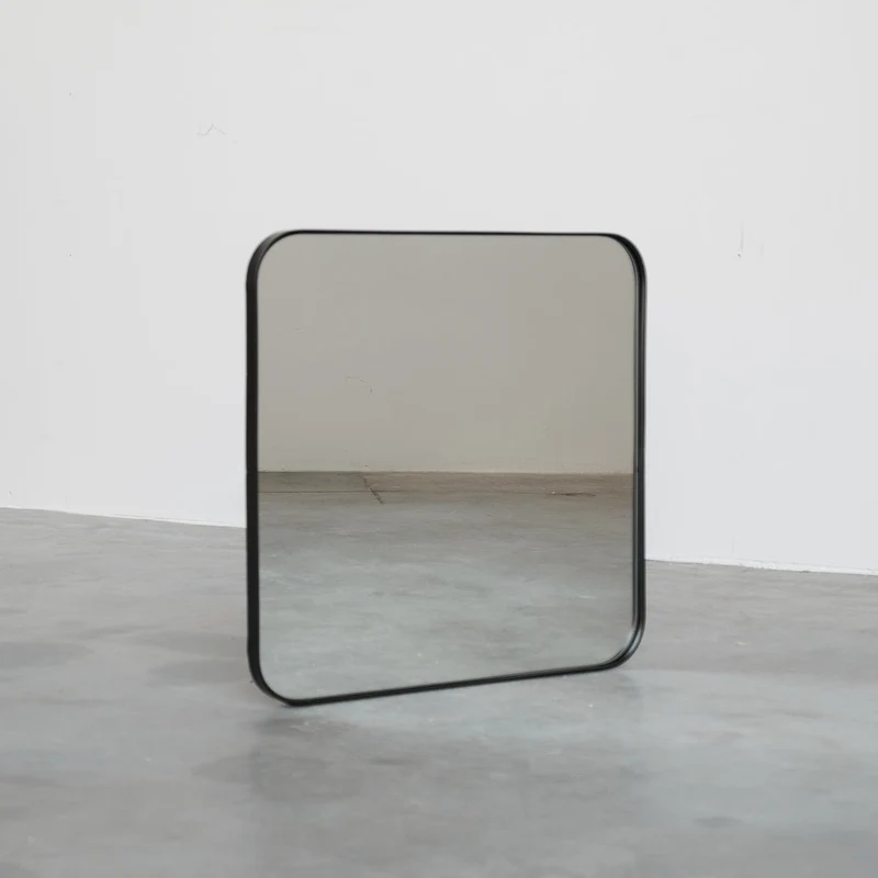 Espejo cuadrado - 50×50cm - Negro - Mate