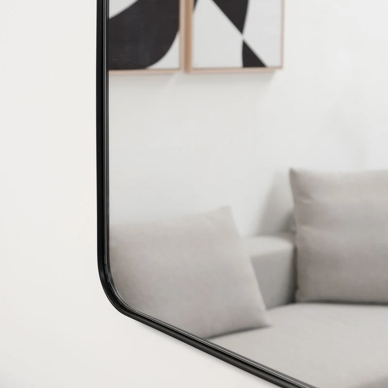 Espejo cuadrado - 50×50cm - Negro - Mate