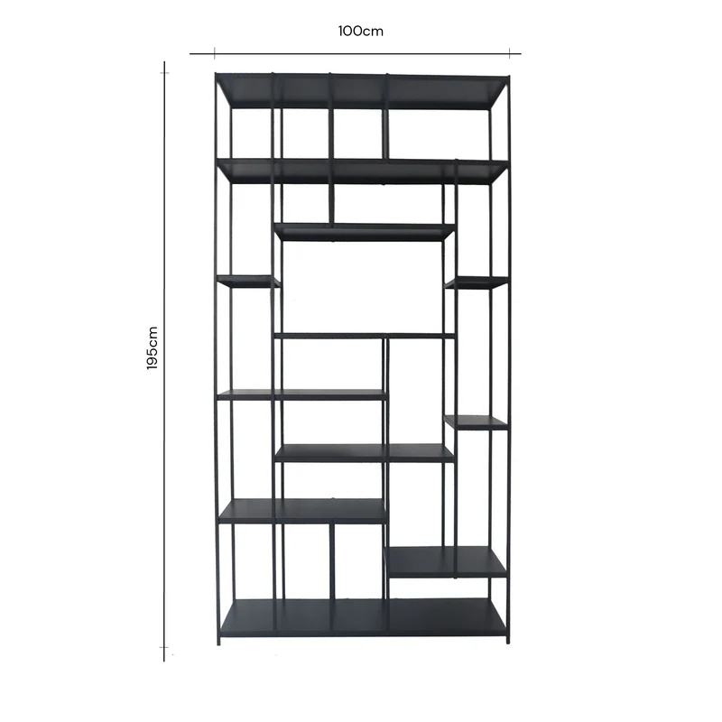 Mueble con estantes abiertos de metal negro - Celine