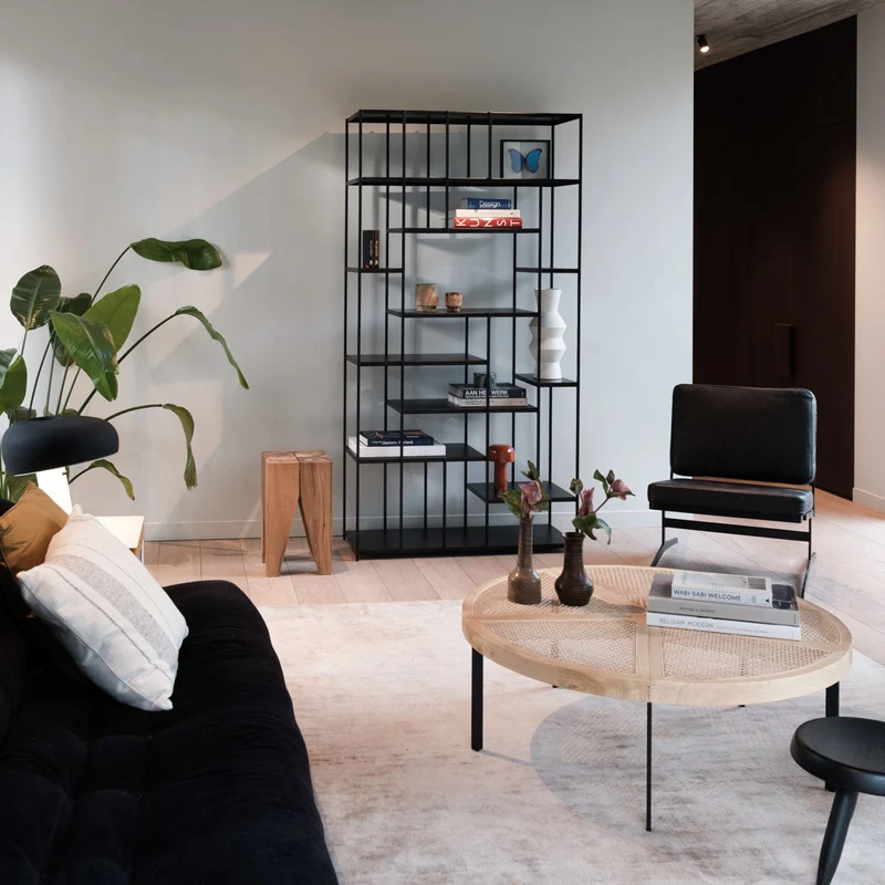 Mueble con estantes abiertos de metal negro - Celine