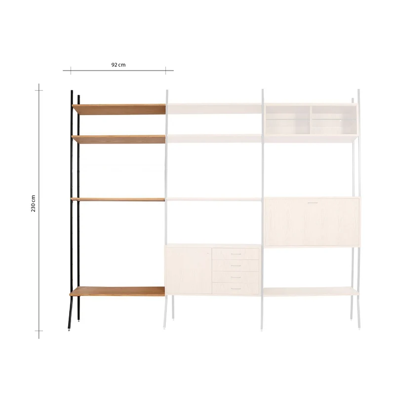 Estantería escandinava extensible - Roble (92×230cm)