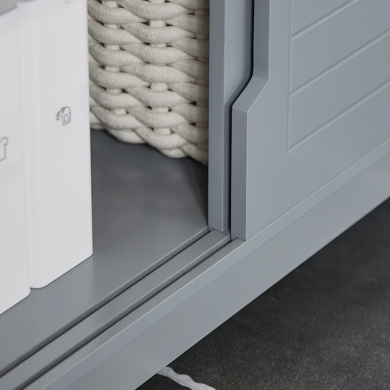 SoBuy FRG128-SG Armario para debajo del Lavabo con 1 Estante y 2 Puertas Gris