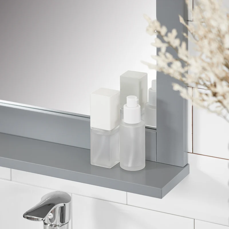SoBuy FRG129-SG Mueble de Pared con Espejo con 1 Estante Gris