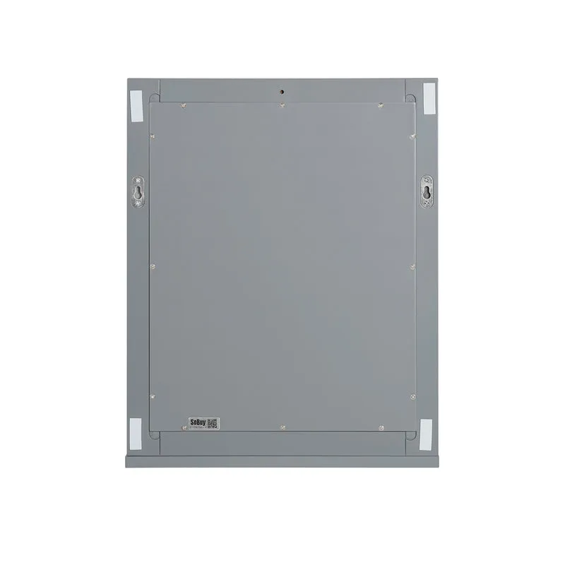 SoBuy FRG129-SG Mueble de Pared con Espejo con 1 Estante Gris