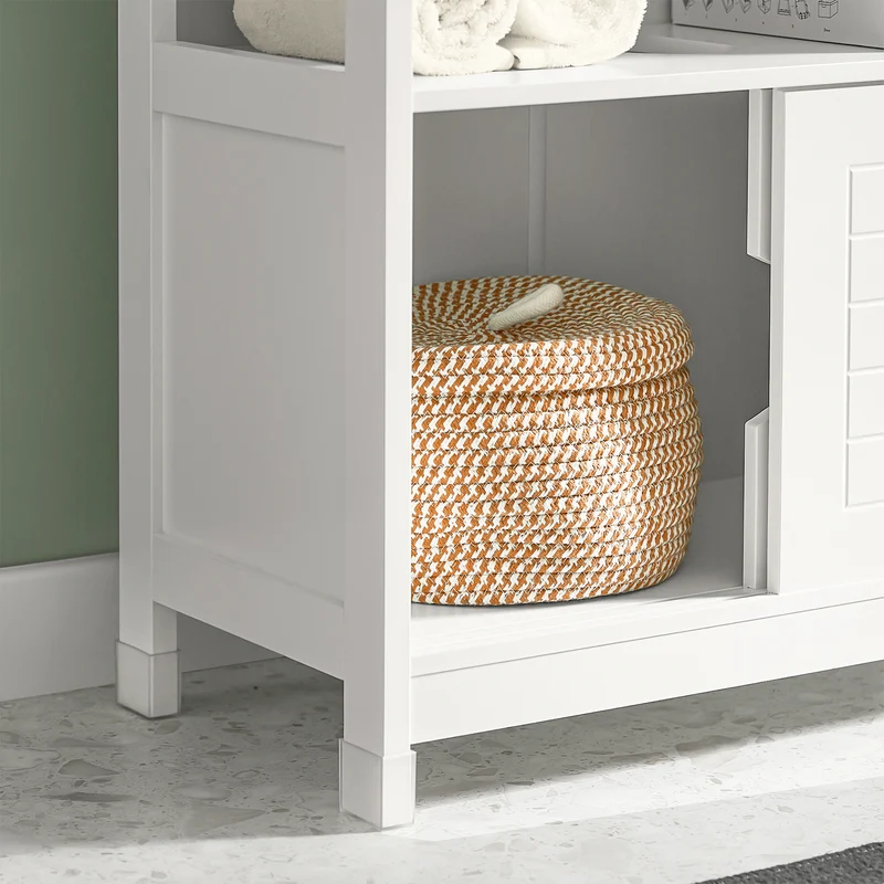 SoBuy FRG128-W Mueble para debajo del Lavabo con 1 Estante y 2 Puertas Blanco