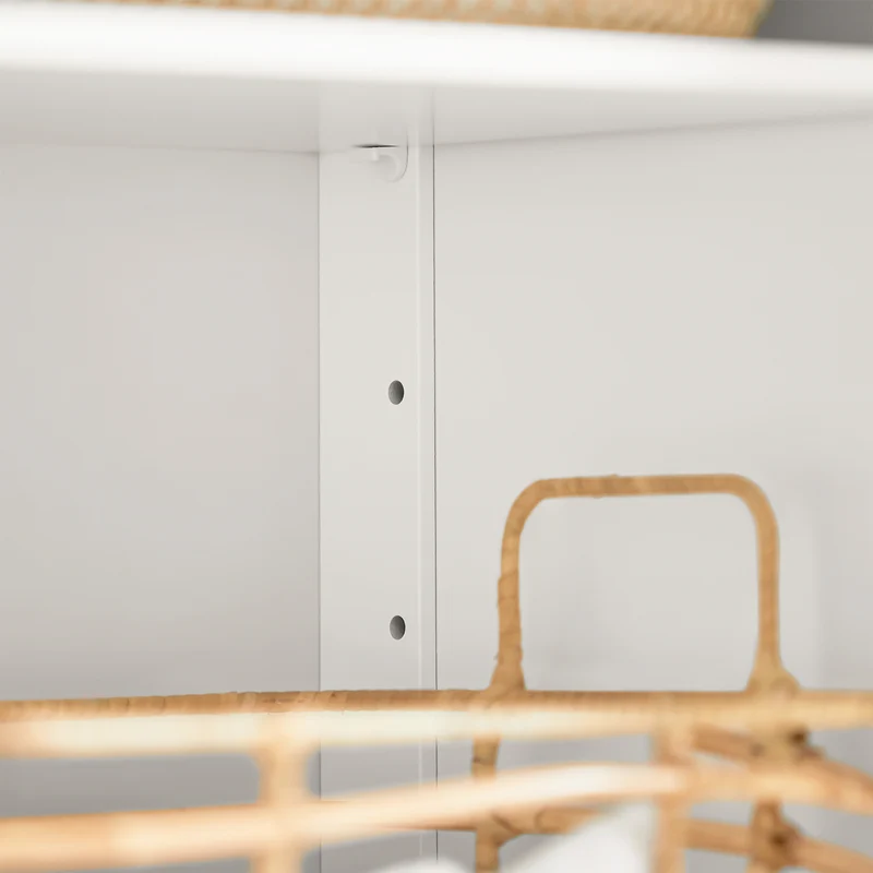 SoBuy FRG238-W Armario de Baño con 1 cajones y 2 Puertas Blanco