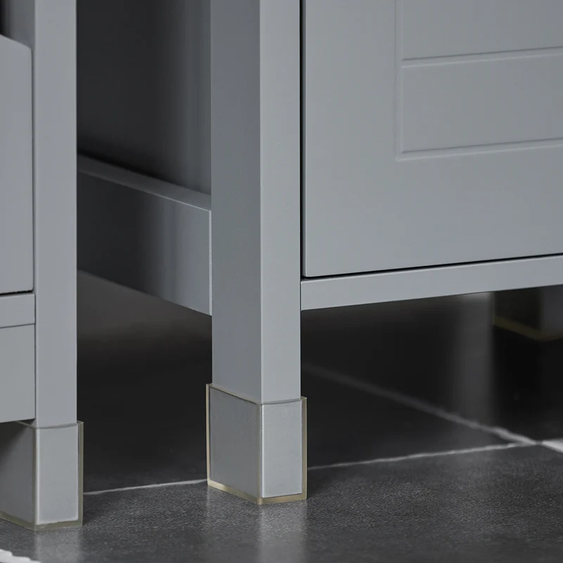 SoBuy FRG127-SG Mueble Columna de Baño con 1 Estante y 2 cajónes Gris