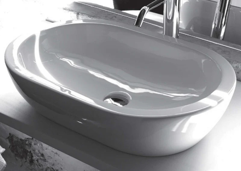 Lavabo Sobreencimera Oval BP030 Cerámica 60cm Altura Media - Balneo Toscia