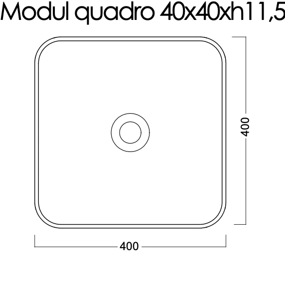 Lavabo Sobreencimera Modul40Quadro Cerámica Cuadrado 40cm - Balneo Toscia