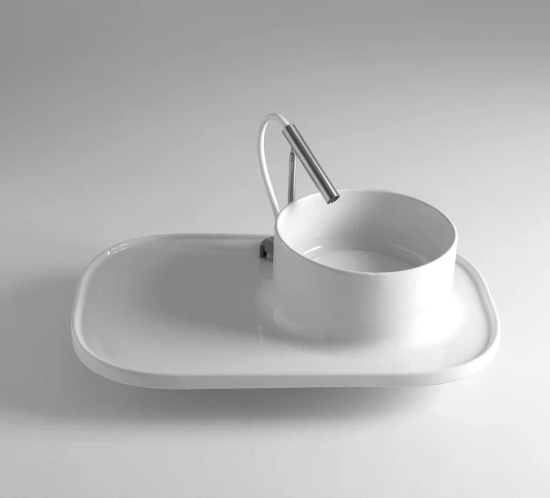 Lavabo Up 700 Cerámica 73cm con Pedestal Metálico Opcional - Balneo Toscia