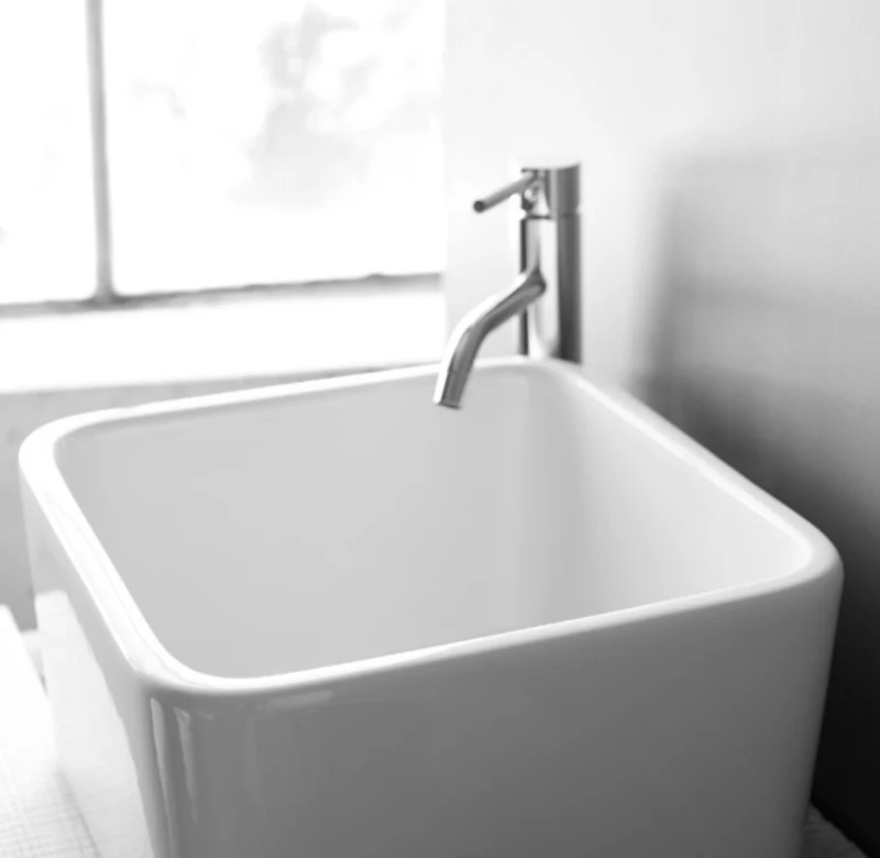 Lavabo Sobreencimera Bowl 2 Cerámica Cuadrado 36cm Alto - Balneo Toscia