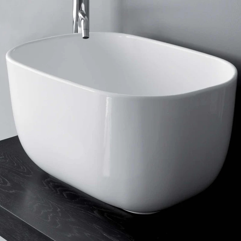 Lavabo Sobreencimera Bowl 1 Cerámica Ovalado 55cm Ultra Alto 30cm - Balneo Toscia