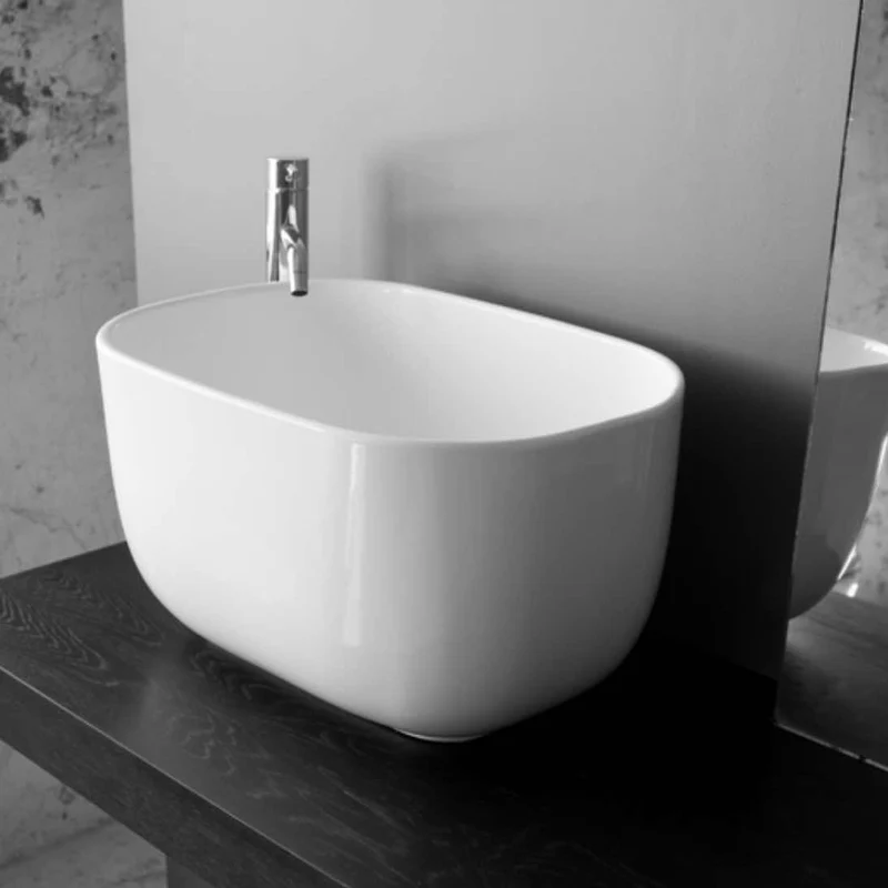Lavabo Sobreencimera Bowl 1 Cerámica Ovalado 55cm Ultra Alto 30cm - Balneo Toscia