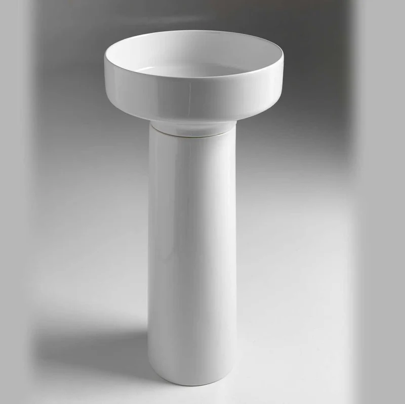 Lavabo Redondo Sav400 Cerámica 40cm con Pedestal Opcional - Balneo Toscia