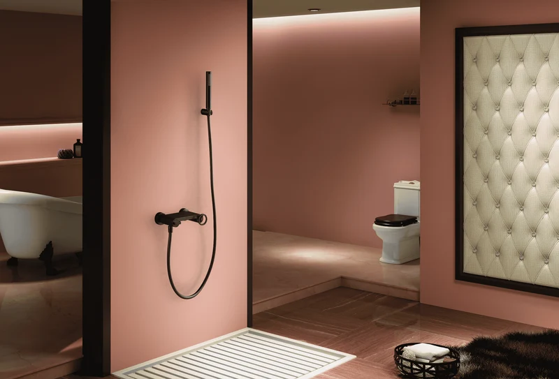 Grifería Ducha Monomando Olimpo Negro Mate - Imex