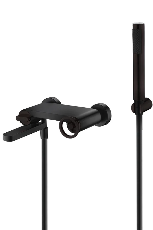 Grifería Bañera y Ducha Olimpo Negro Mate - Imex