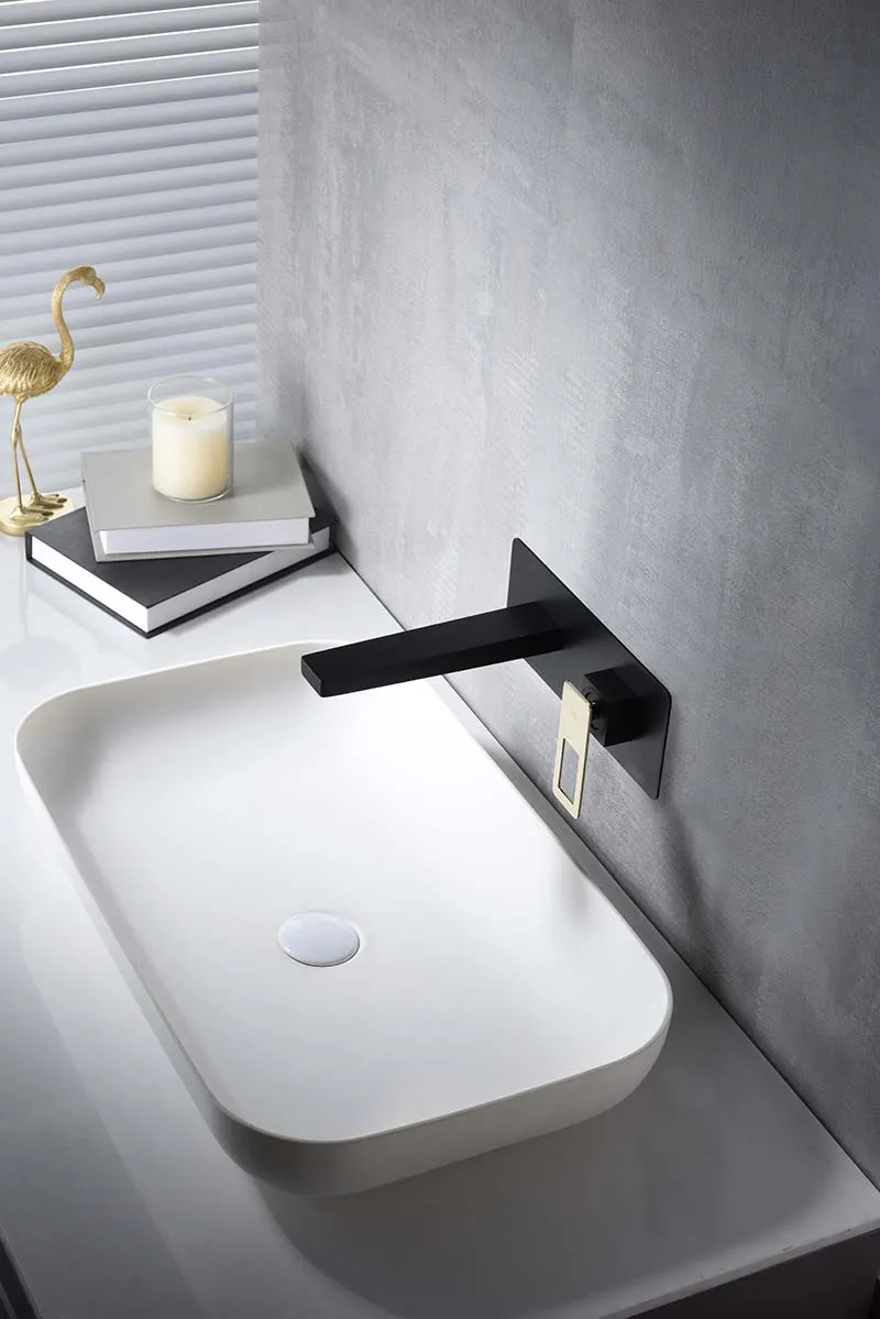 Grifería Empotrada Lavabo Suecia Negro Oro - Imex