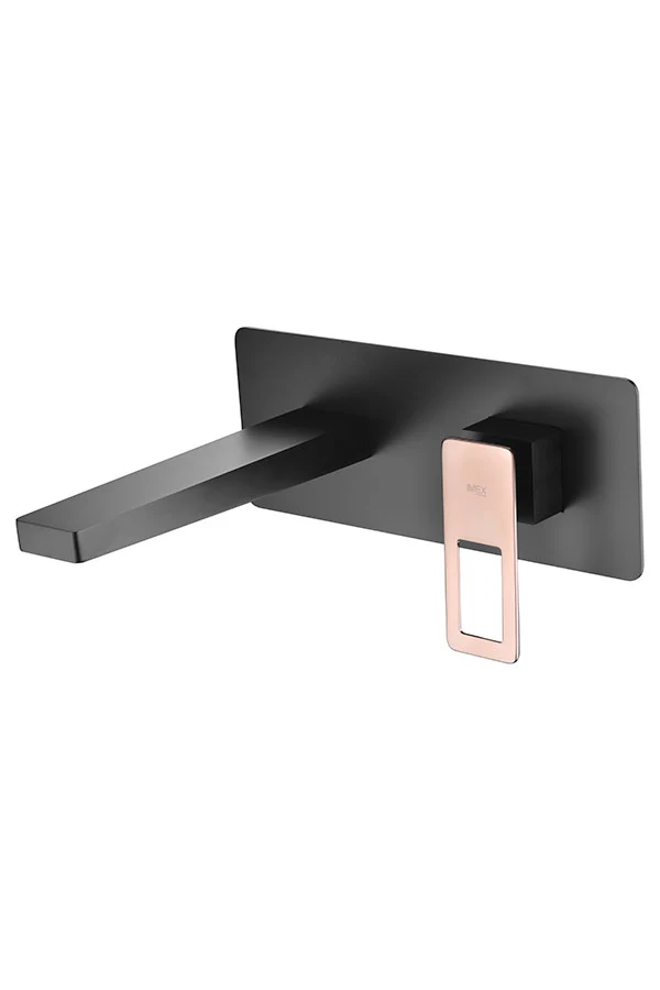 Grifería Empotrada Lavabo Suecia Negro Oro Rosa - Imex