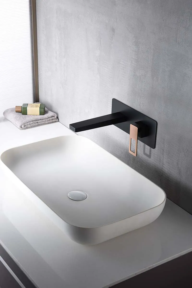 Grifería Empotrada Lavabo Suecia Negro Oro Rosa - Imex