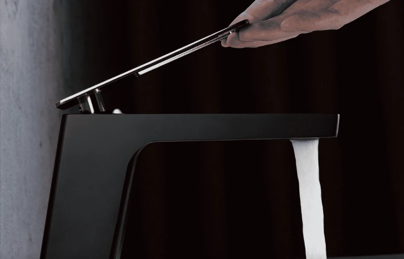 Grifería Monomando Lavabo Suecia Negro Oro Rosa - Imex