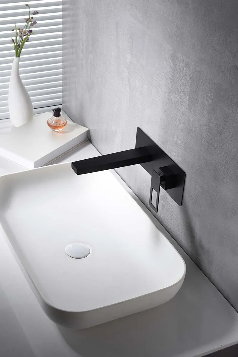 Grifería Empotrada Lavabo Suecia Negro Mate - Imex