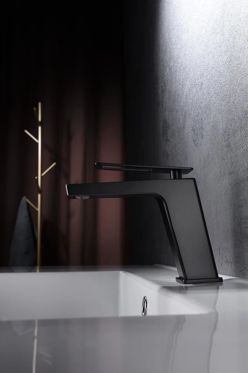 Grifería Monomando Lavabo Suecia Negro Mate - Imex