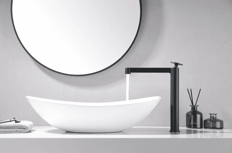 Grifería Monomando Lavabo Alto Olimpo Negro Mate - Imex