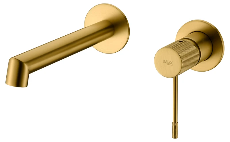 Grifería Lavabo Empotrada Line Oro Cepillado - Imex