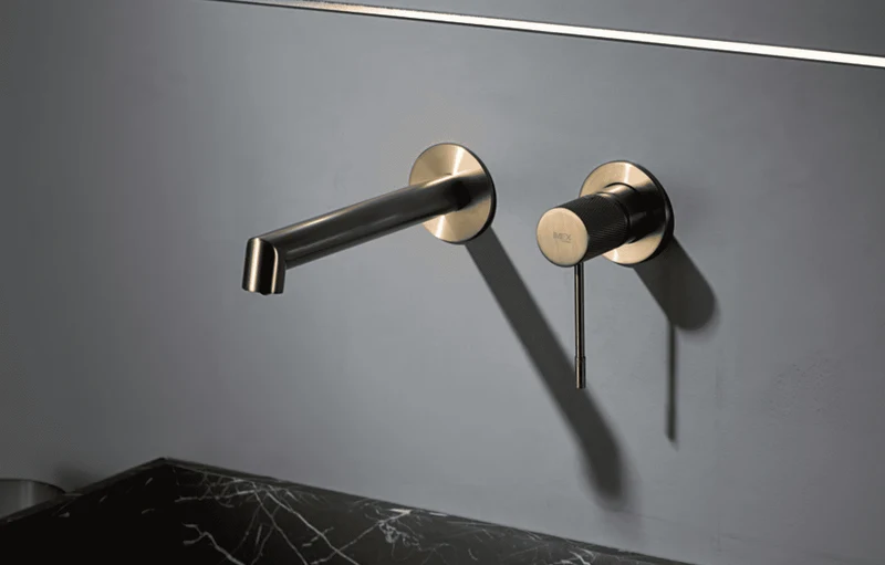 Grifería Lavabo Empotrada Line Oro Cepillado - Imex