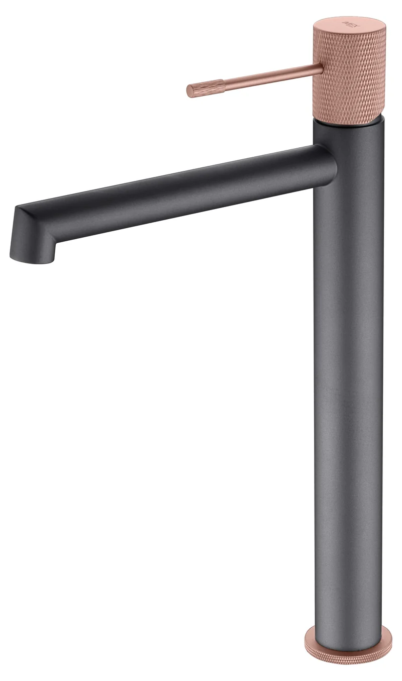 Grifería Monomando Lavabo Alto Line Gris Mate Champagne - Imex