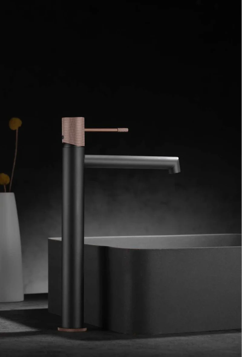 Grifería Monomando Lavabo Alto Line Gris Mate Champagne - Imex